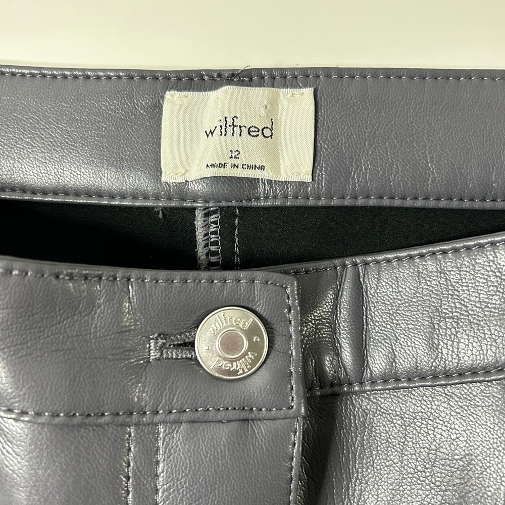 Wilfred Melina Faux Leather Pant - size 12 - peppercorn grey  - EUC - Picture 9 of 11